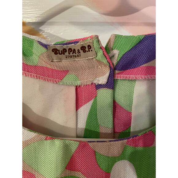 Vintage 60s Mod Abstract Shift Dress Buppa & B.P. Sleeveless Pockets Size M - Picture 3 of 9